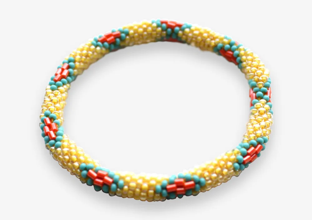 Funky Bright Crocheted Beads Roll On Bracelet RB059