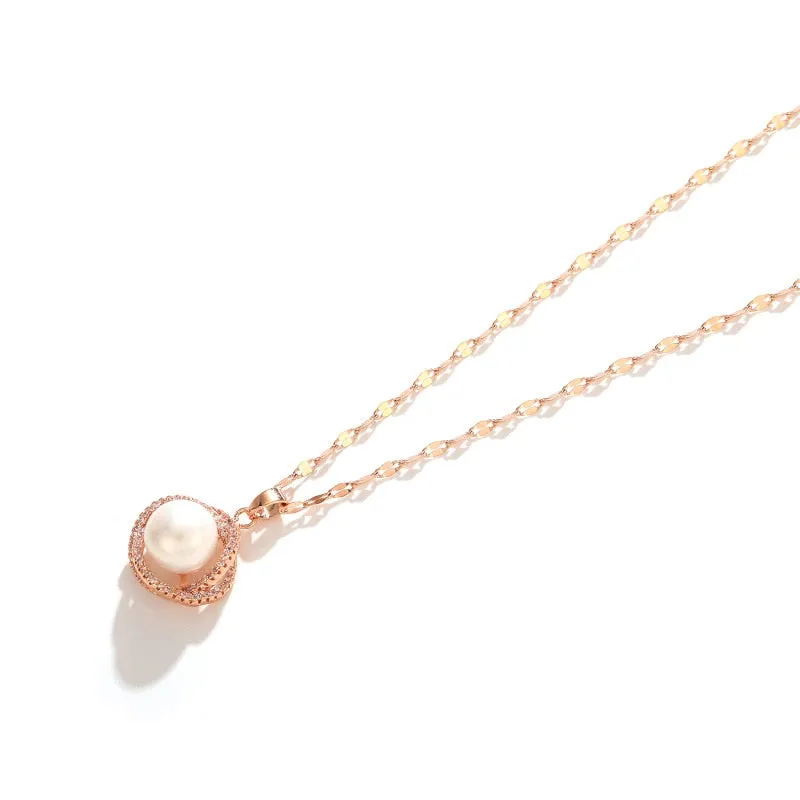 Genuine Pearl necklace Net Red Sense Advanced Clavicle Chain Temperament Gold
