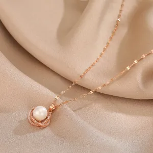 Genuine Pearl necklace Net Red Sense Advanced Clavicle Chain Temperament Gold