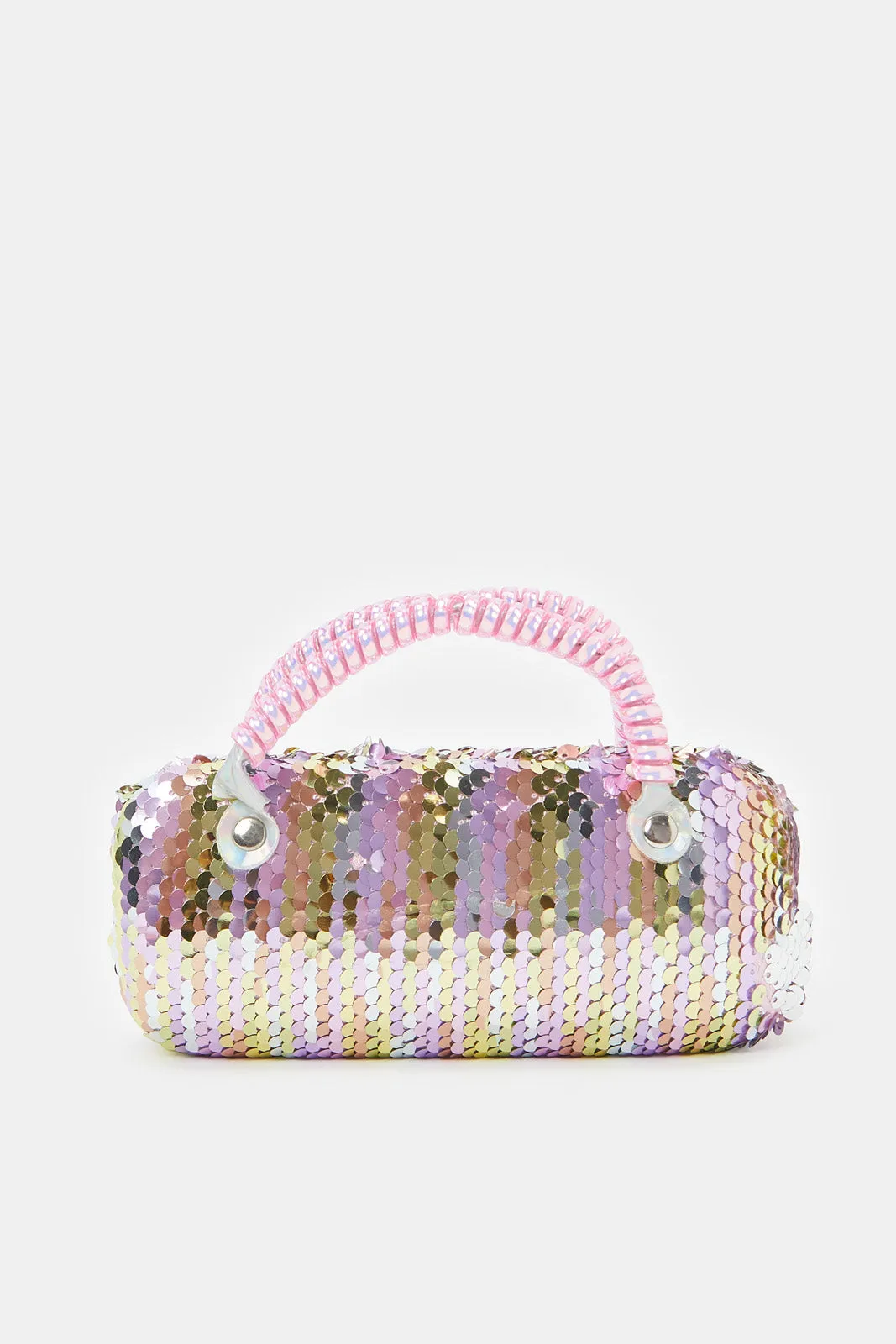 Girls Multicolour Round Sunglasses With Sequins Case (2 Piece)