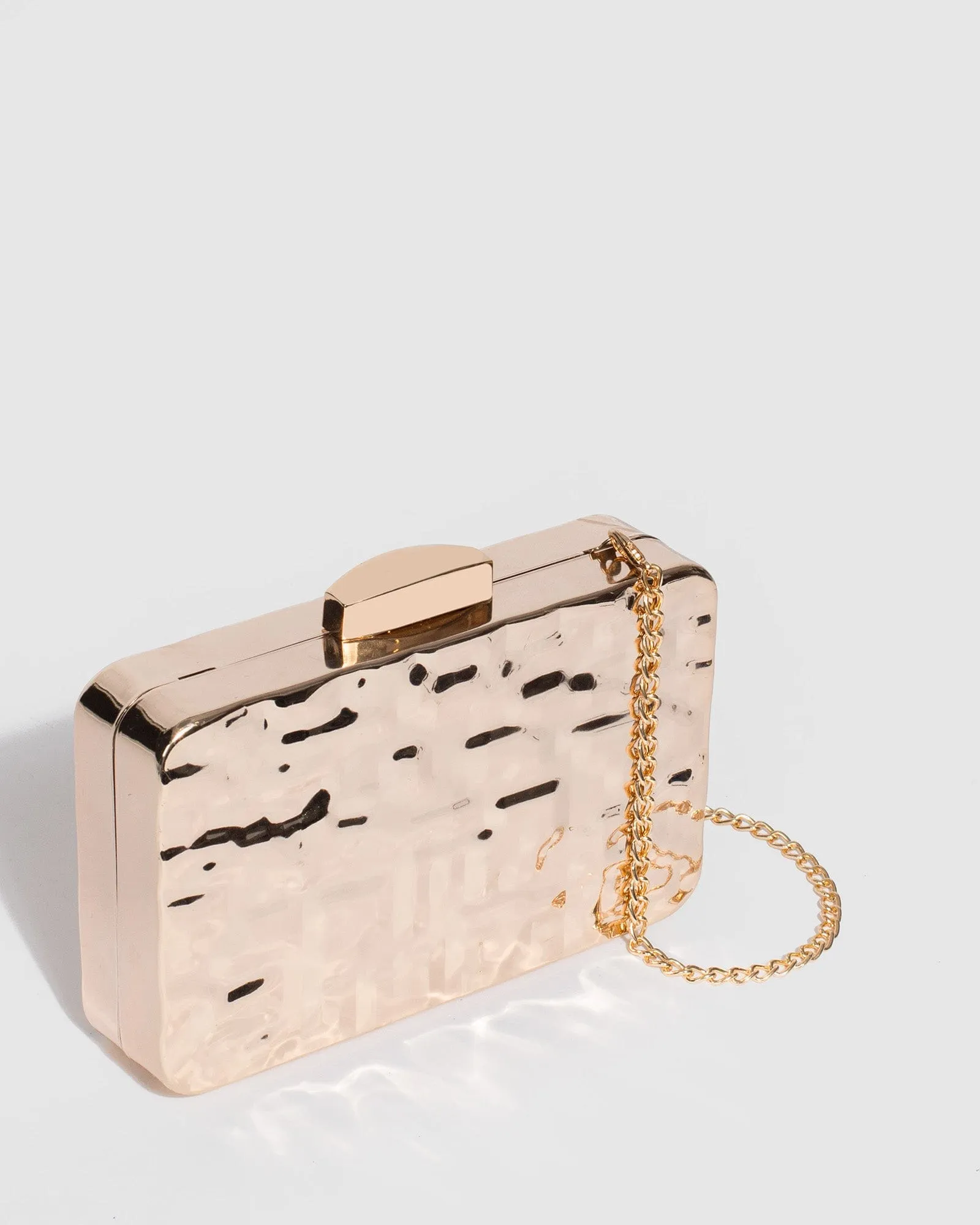 Gold Aurelia Metal Clutch Bag