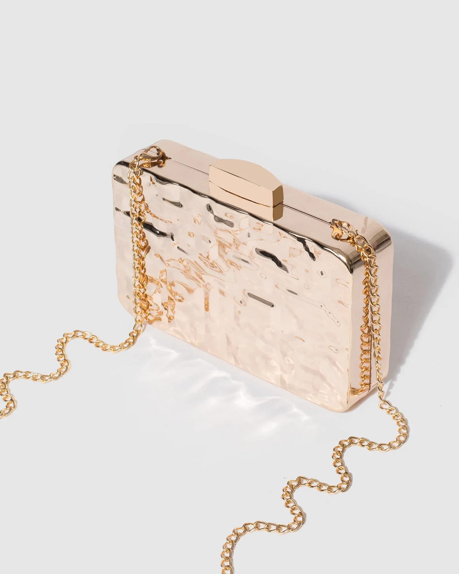 Gold Aurelia Metal Clutch Bag
