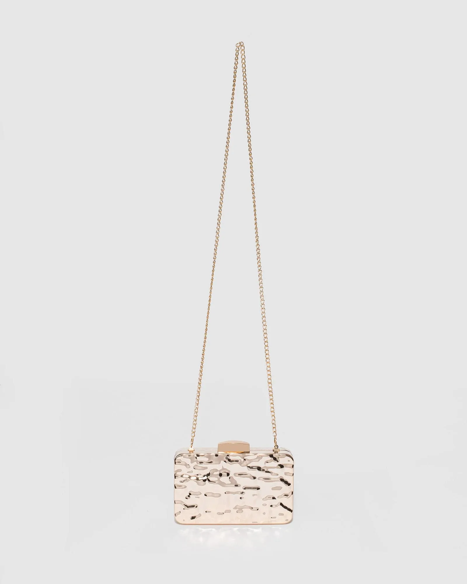 Gold Aurelia Metal Clutch Bag