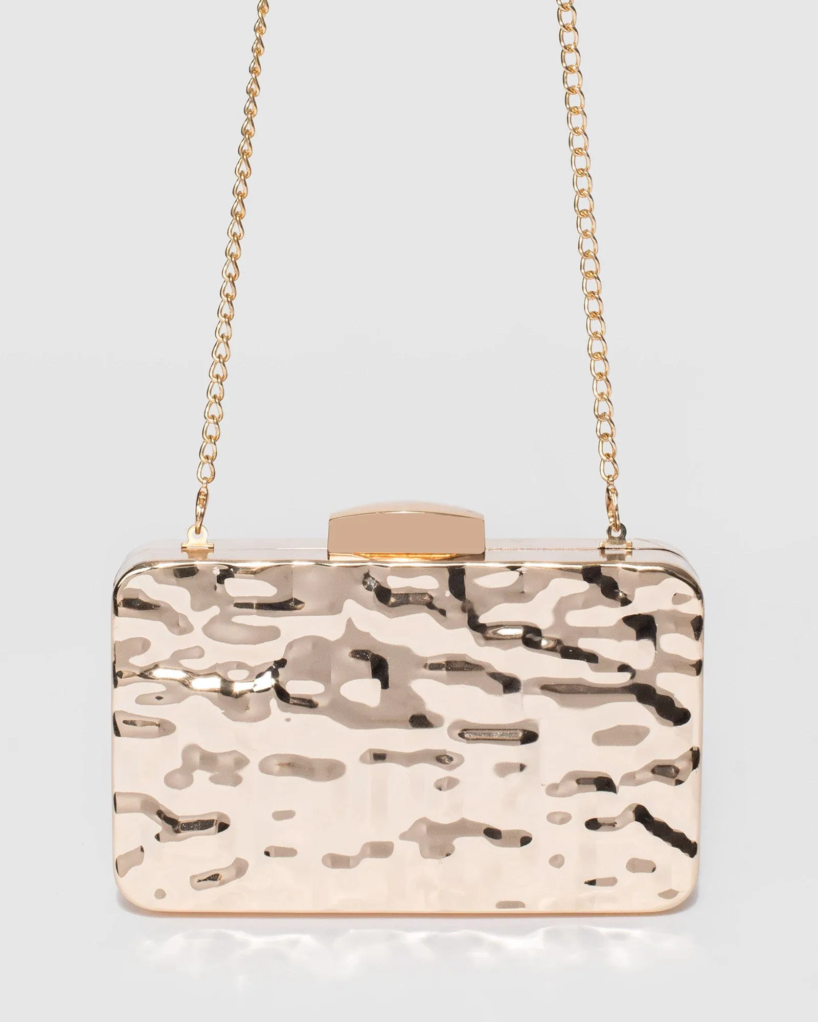Gold Aurelia Metal Clutch Bag