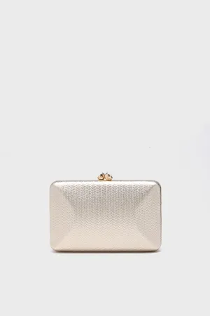 Gold Chica Metallic Textured Clutch