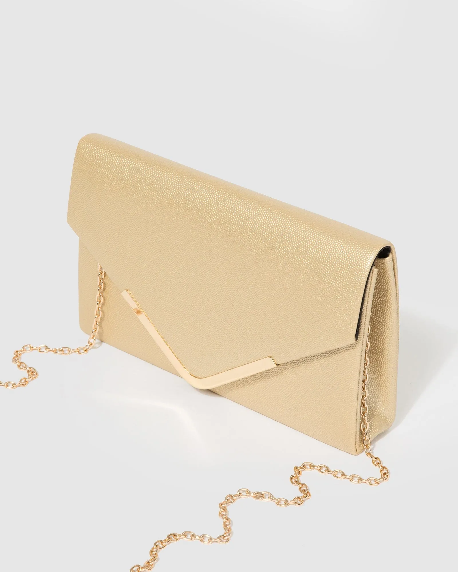 Gold Lila II Envelope Clutch Bag