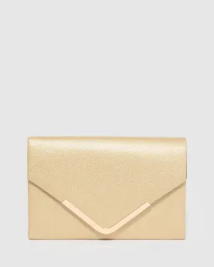 Gold Lila II Envelope Clutch Bag