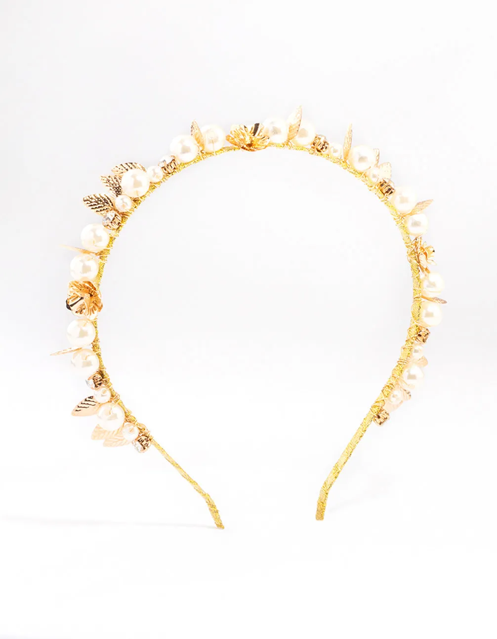 Gold Rose Pearl & Diamante Headband