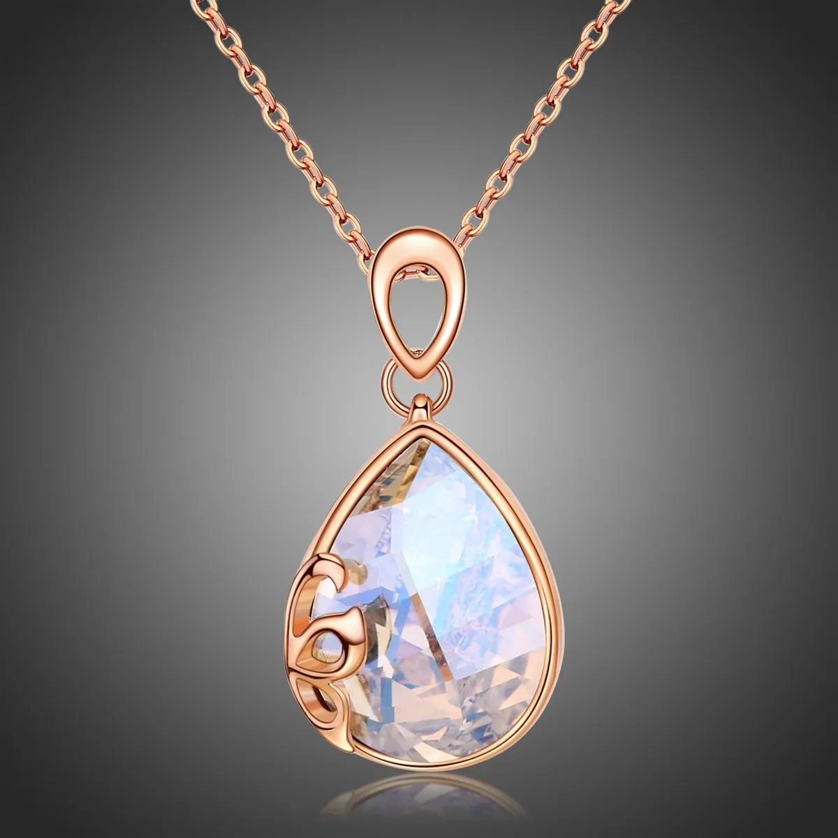 Golden Long Chain Pendant Necklace KPN0248