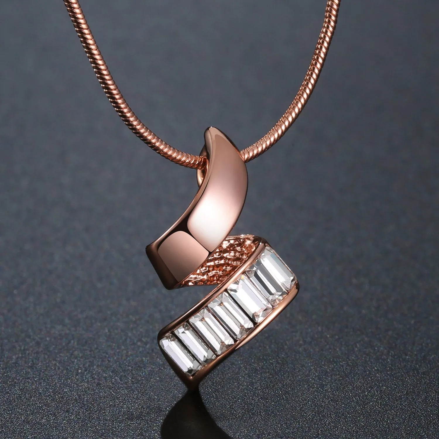 Golden Paved Clear Cubic Zirconia Necklace KPN0264