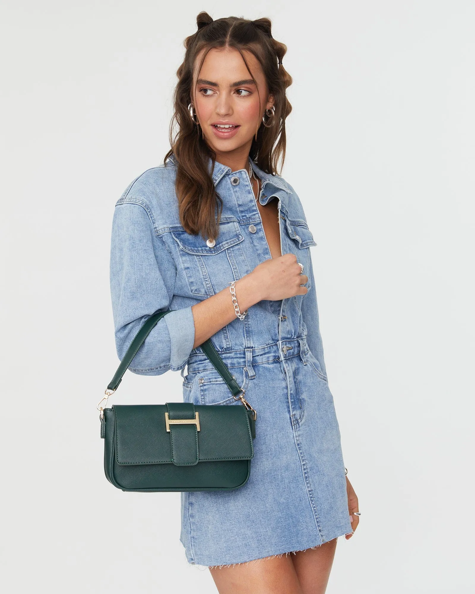 Green Alease Baguette Bag