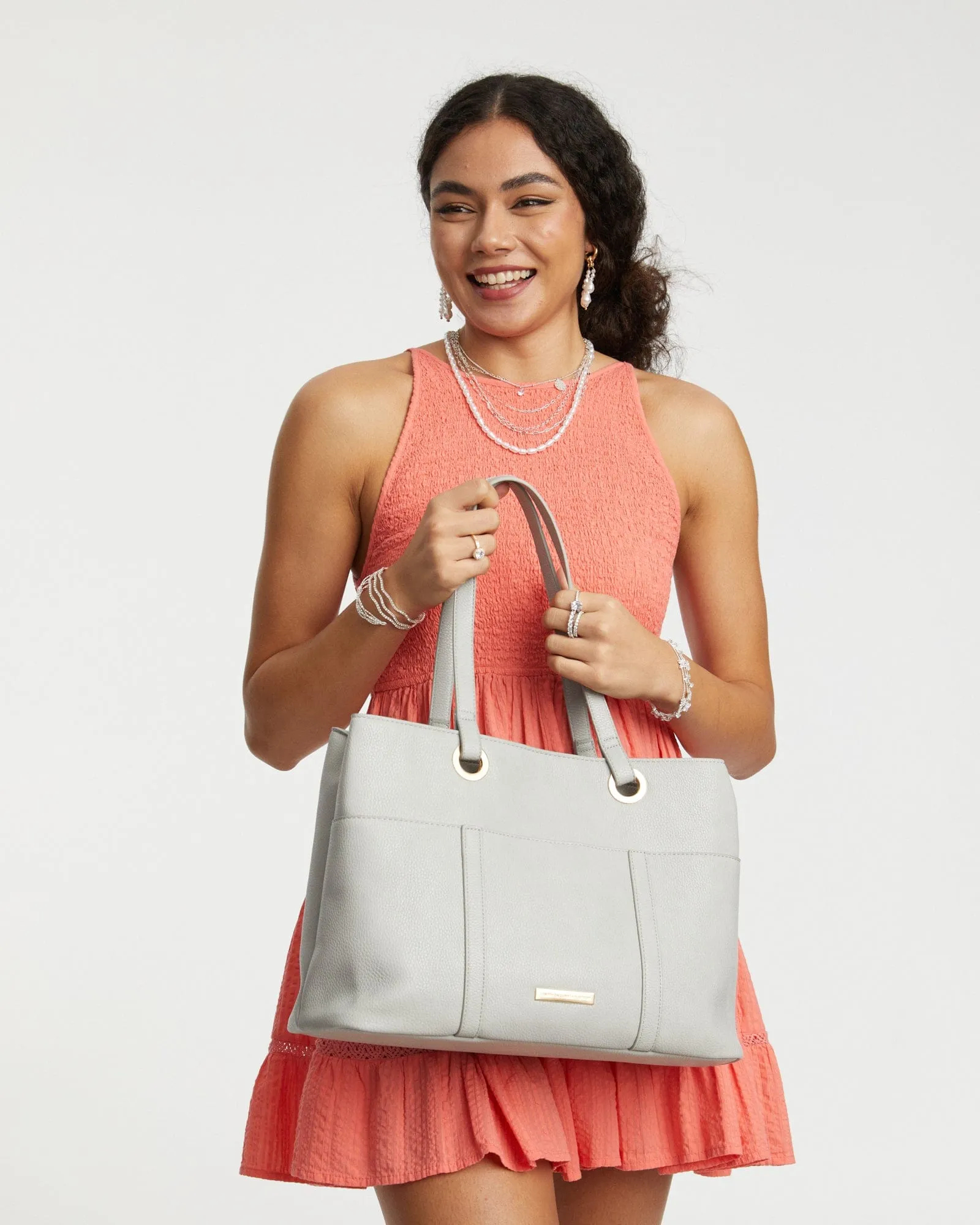 Grey Shanice Large Tote Bag