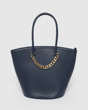 Hong Chain Navy Tote Bag
