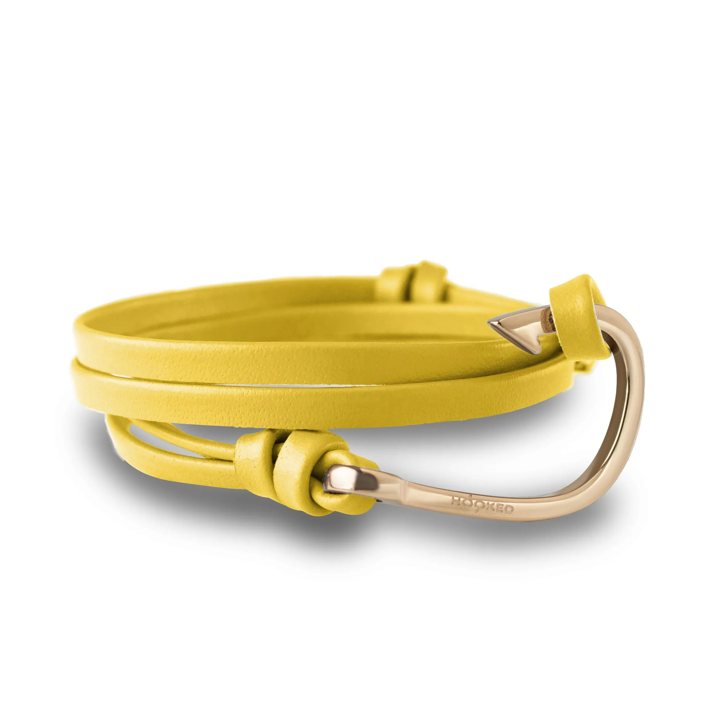 Hook Funky Yellow Leather Wrap