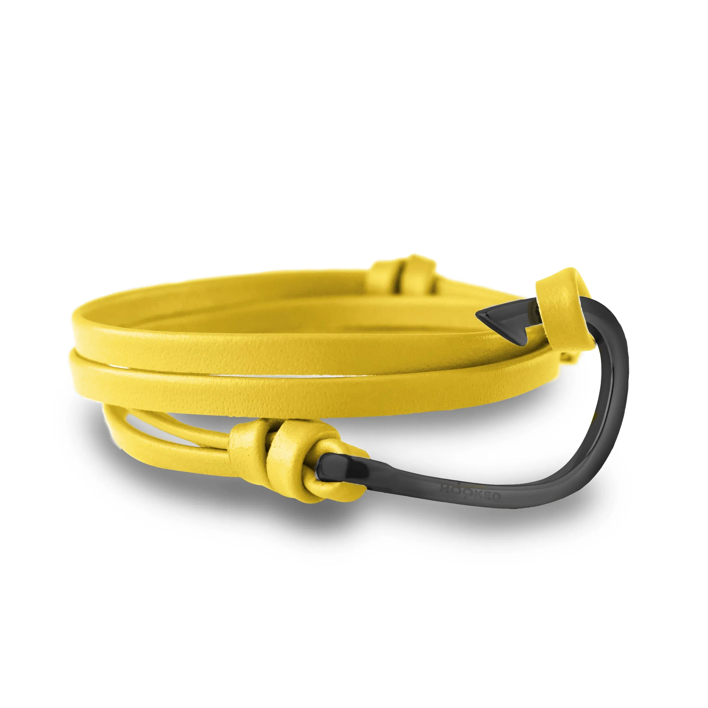 Hook Funky Yellow Leather Wrap