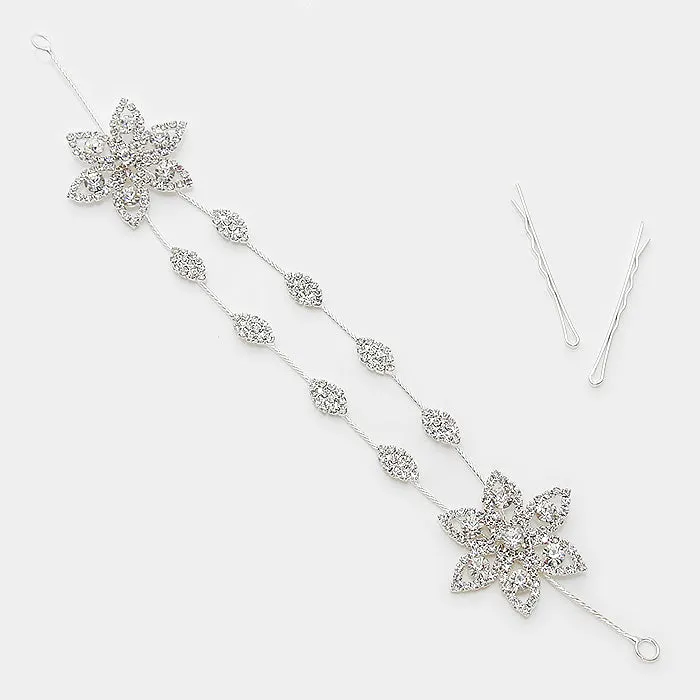 iLLASPARKZ Crystal rhinestone flower bun wrap headpiece