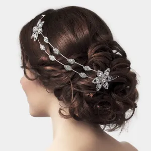 iLLASPARKZ Crystal rhinestone flower bun wrap headpiece