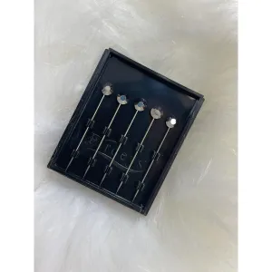 Jewel Headwrap Pins - Charcoal