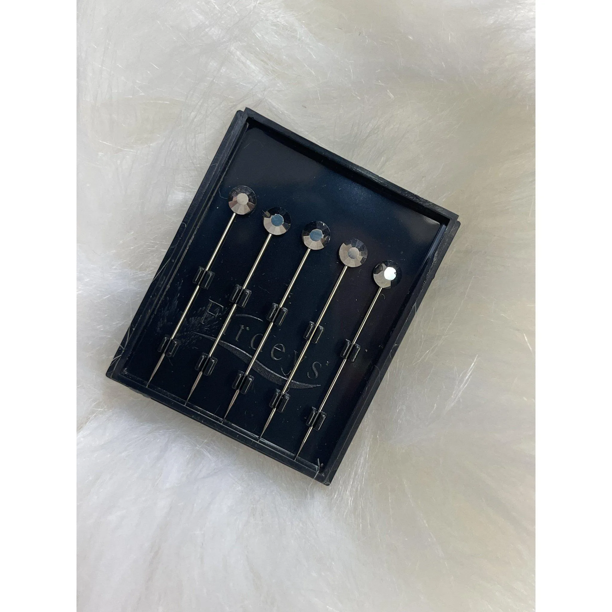 Jewel Headwrap Pins - Charcoal