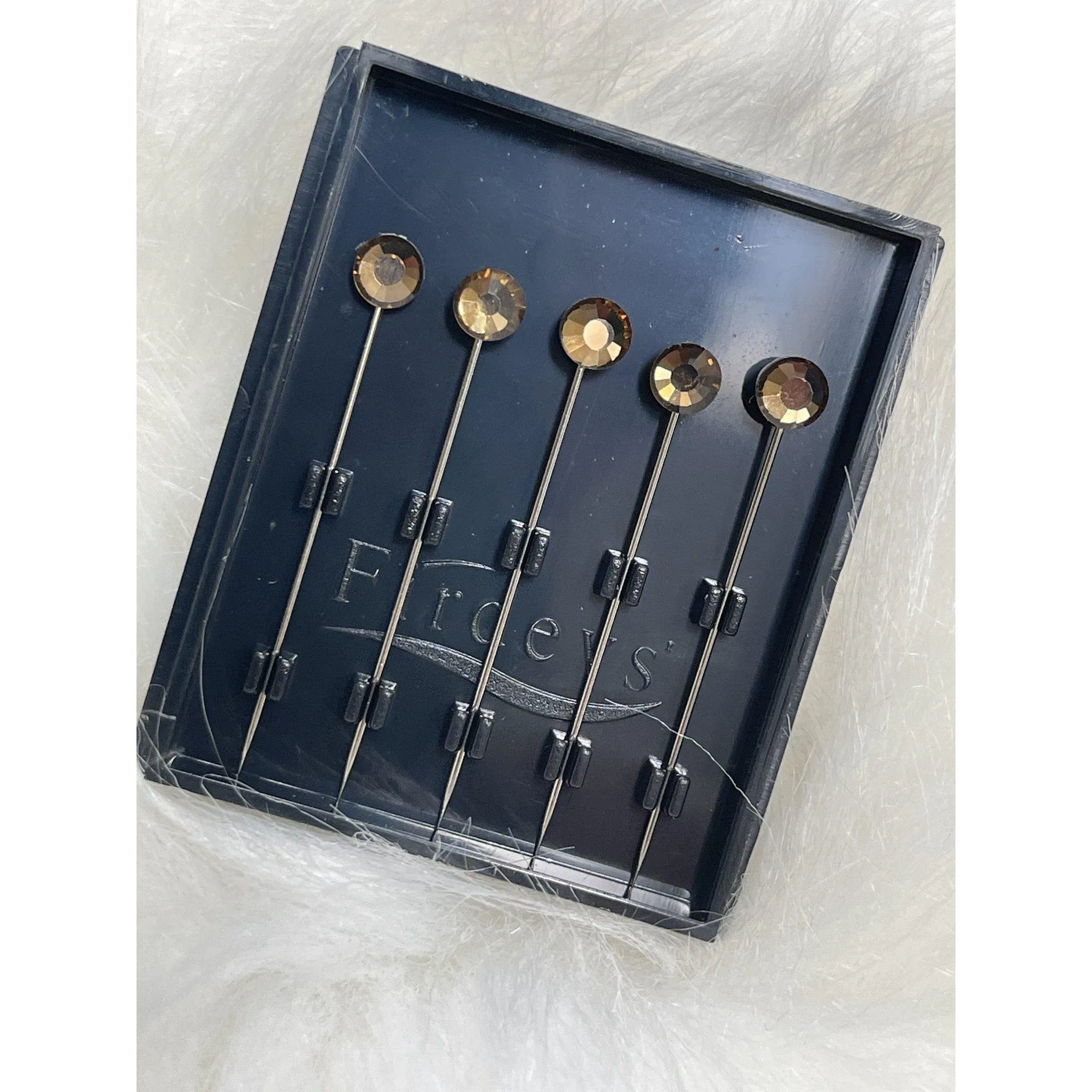 Jewel Headwrap Pins - Gold Earth