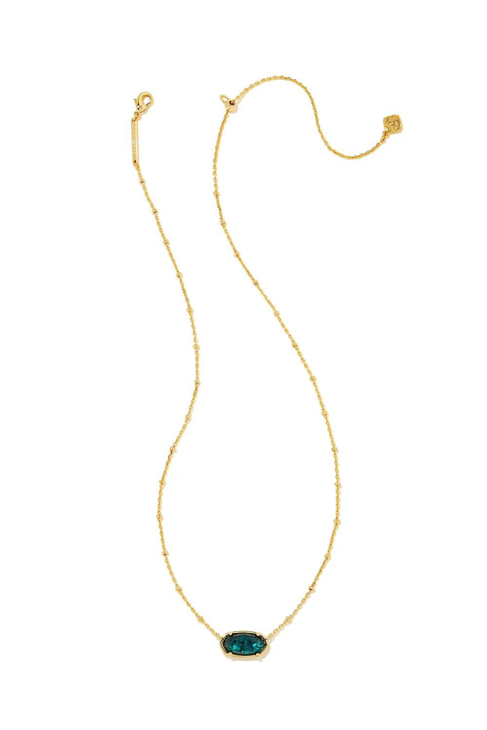 Kendra Scott: Faceted Gold Elisa Short Pendant Necklace - Dark Teal Mica