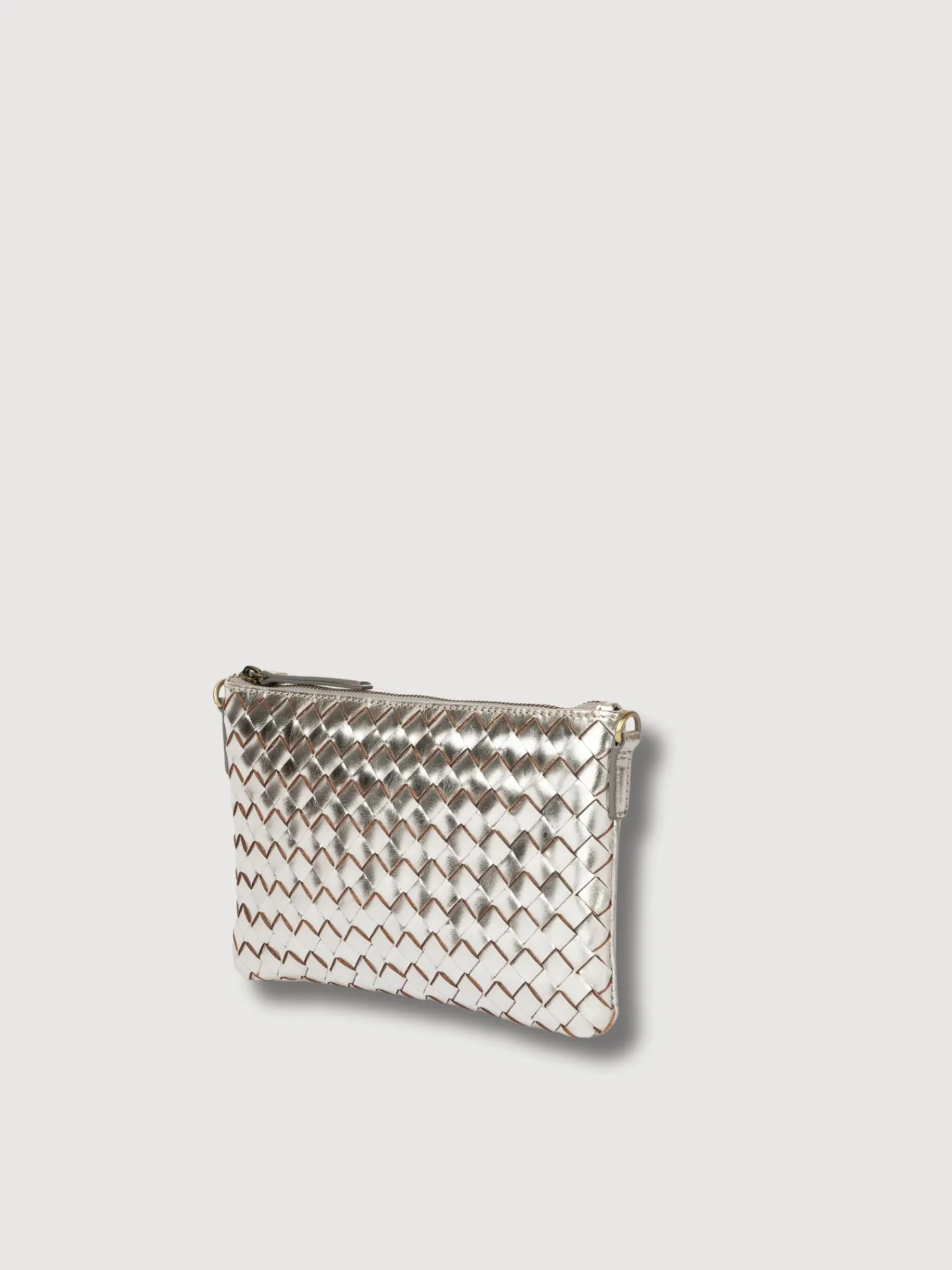 Lexi Silver Woven Classic Leather bag | O My bag