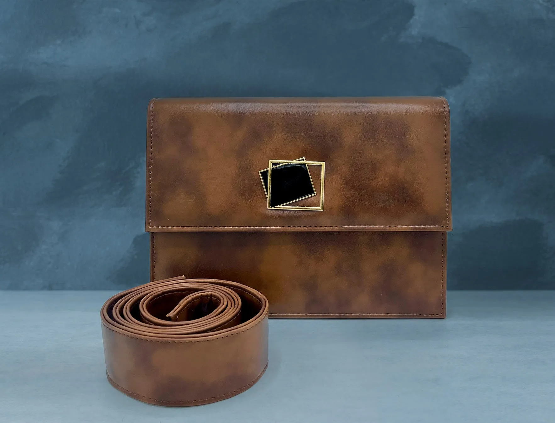 Metal Decor Textured Square Bag