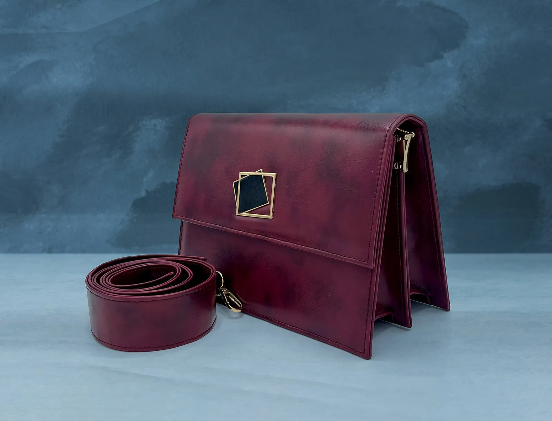 Metal Decor Textured Square Bag