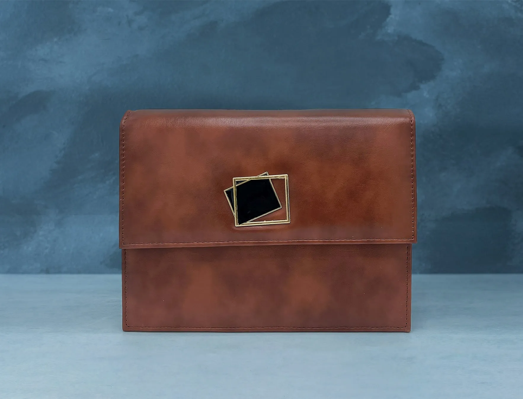 Metal Decor Textured Square Bag