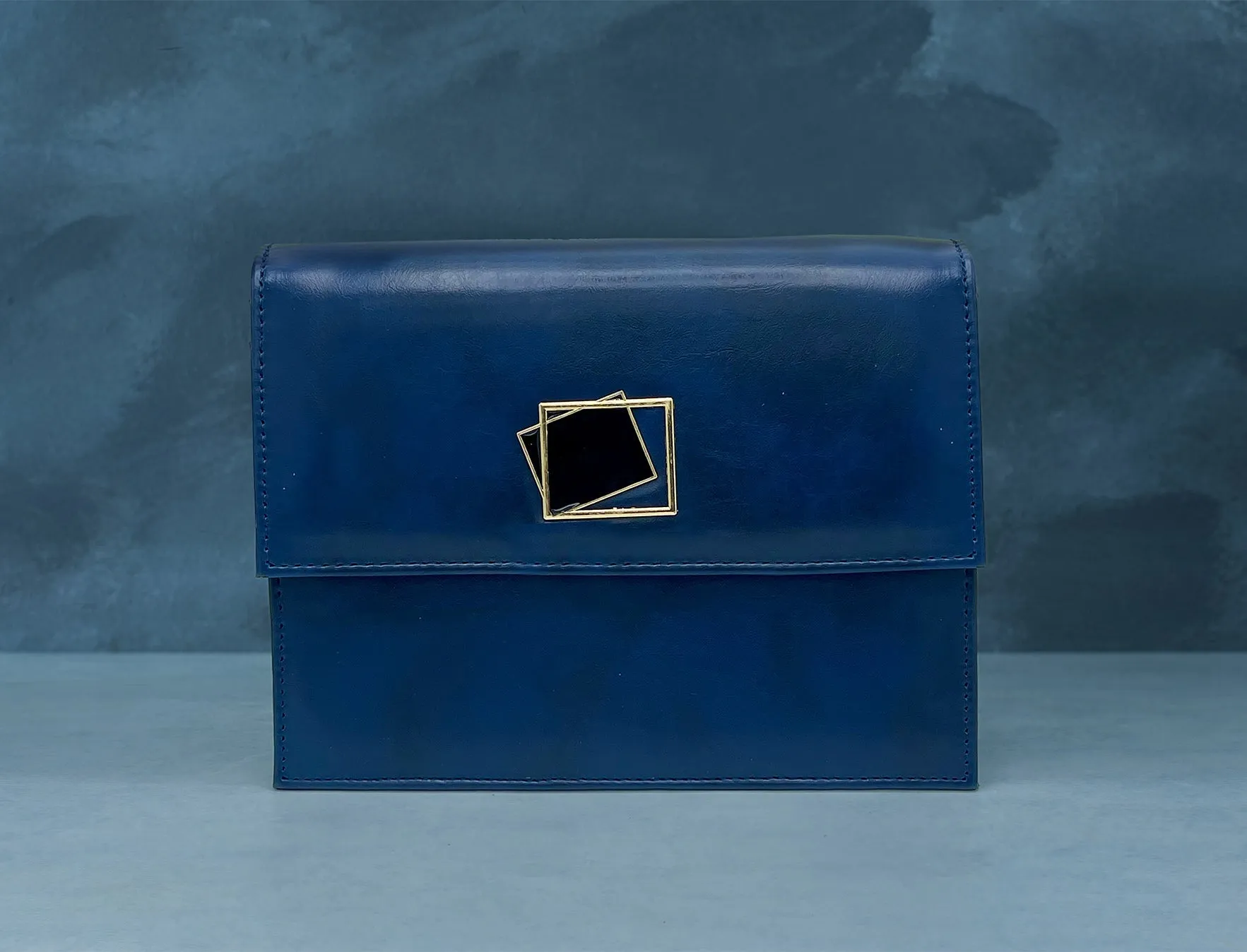 Metal Decor Textured Square Bag