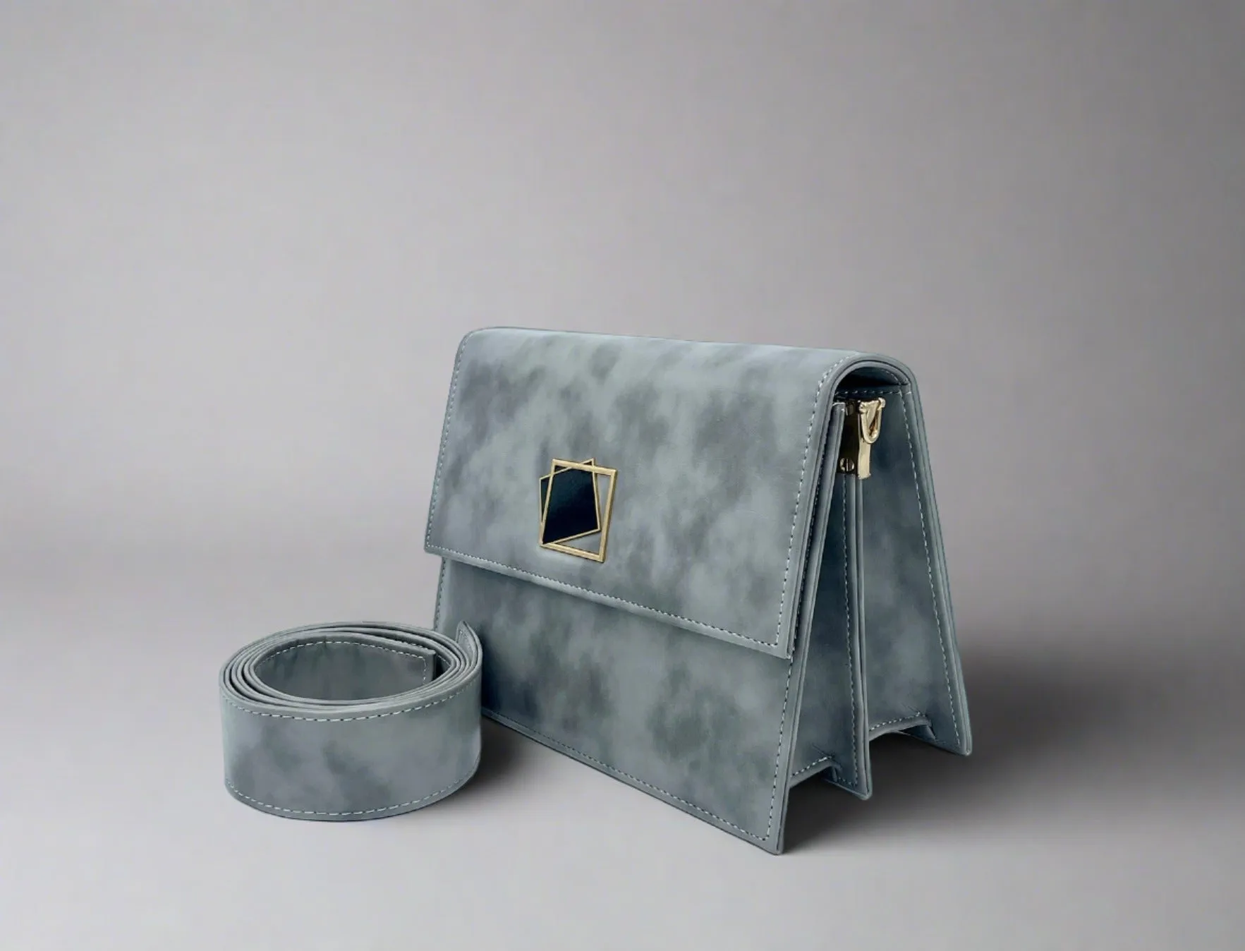 Metal Decor Textured Square Bag