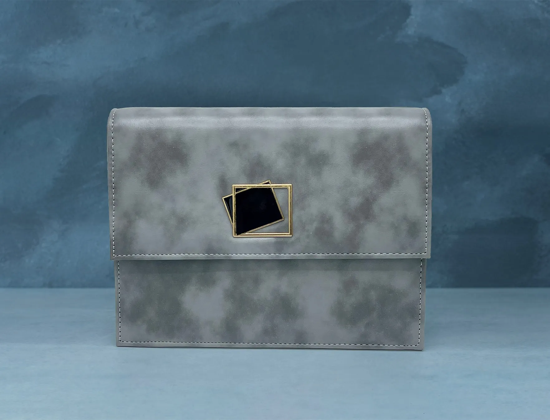 Metal Decor Textured Square Bag