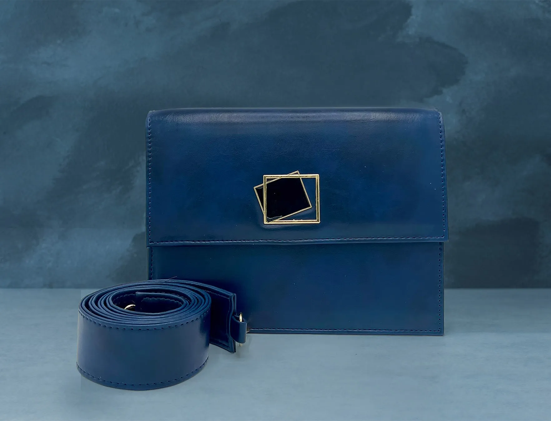 Metal Decor Textured Square Bag