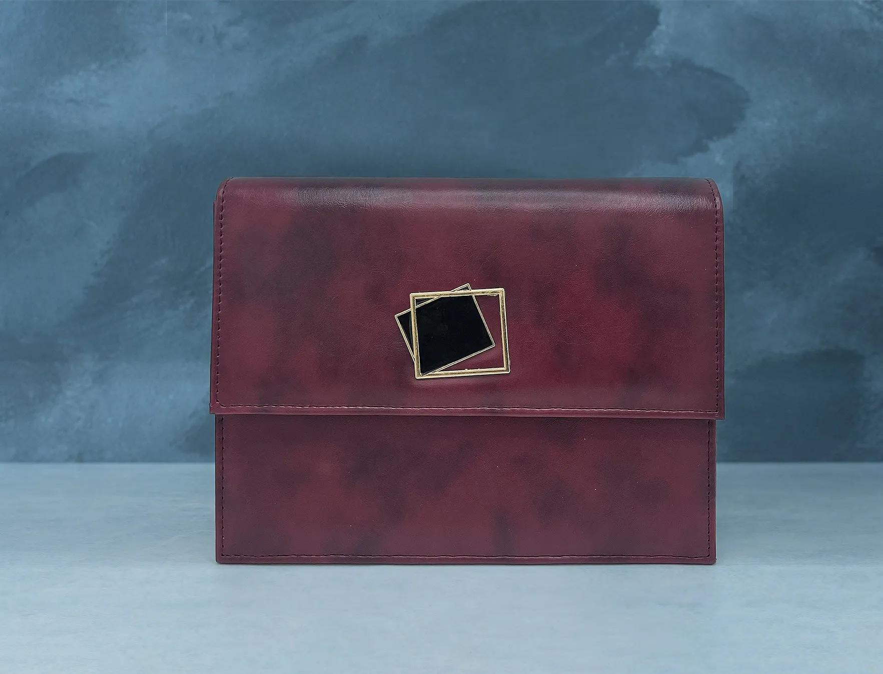 Metal Decor Textured Square Bag