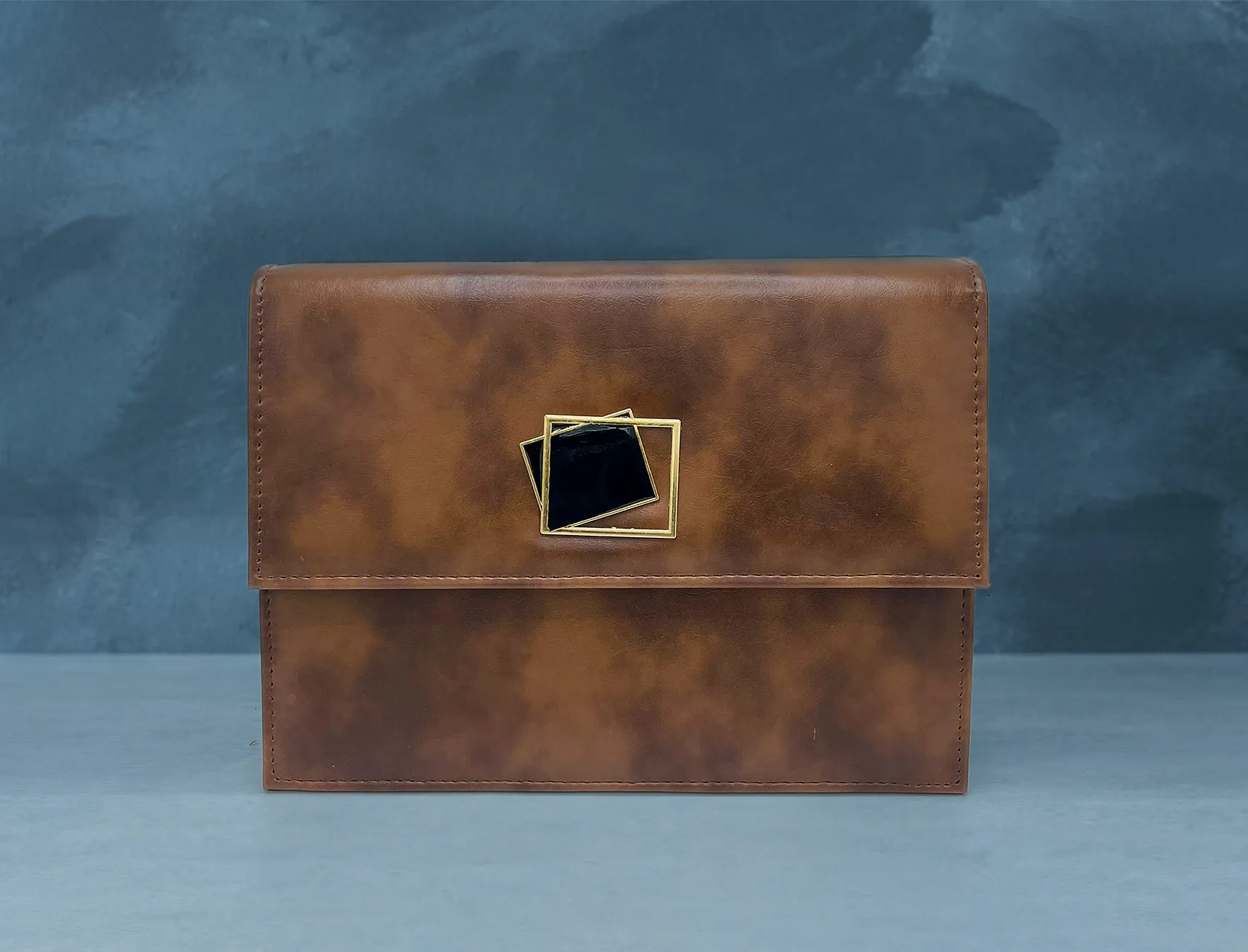 Metal Decor Textured Square Bag
