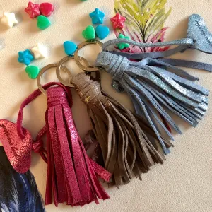 Metallic Magpie Tassel Key Ring CC907 Blue