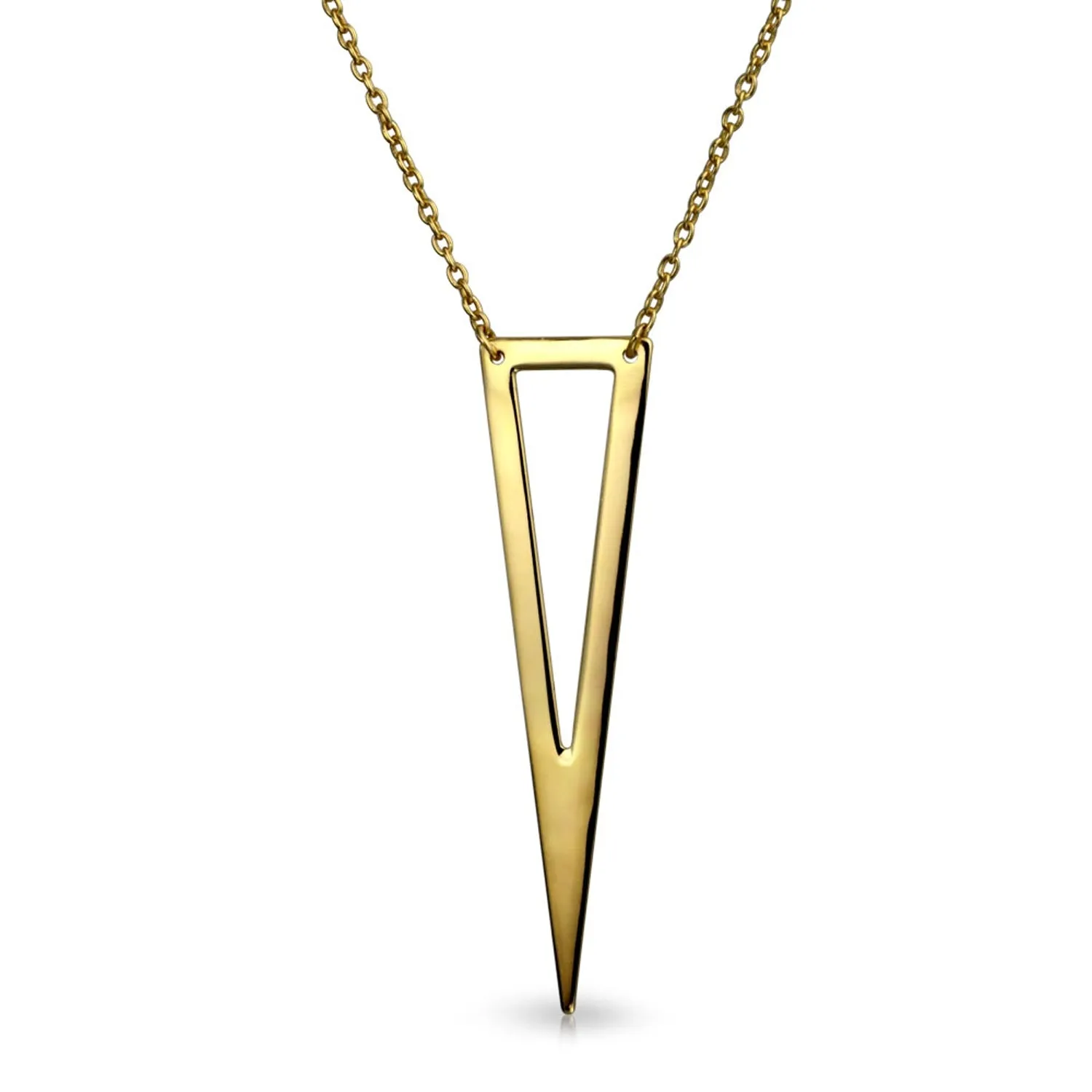 Minimalist Triangle Geometric Pendant Necklace in Sterling Silver