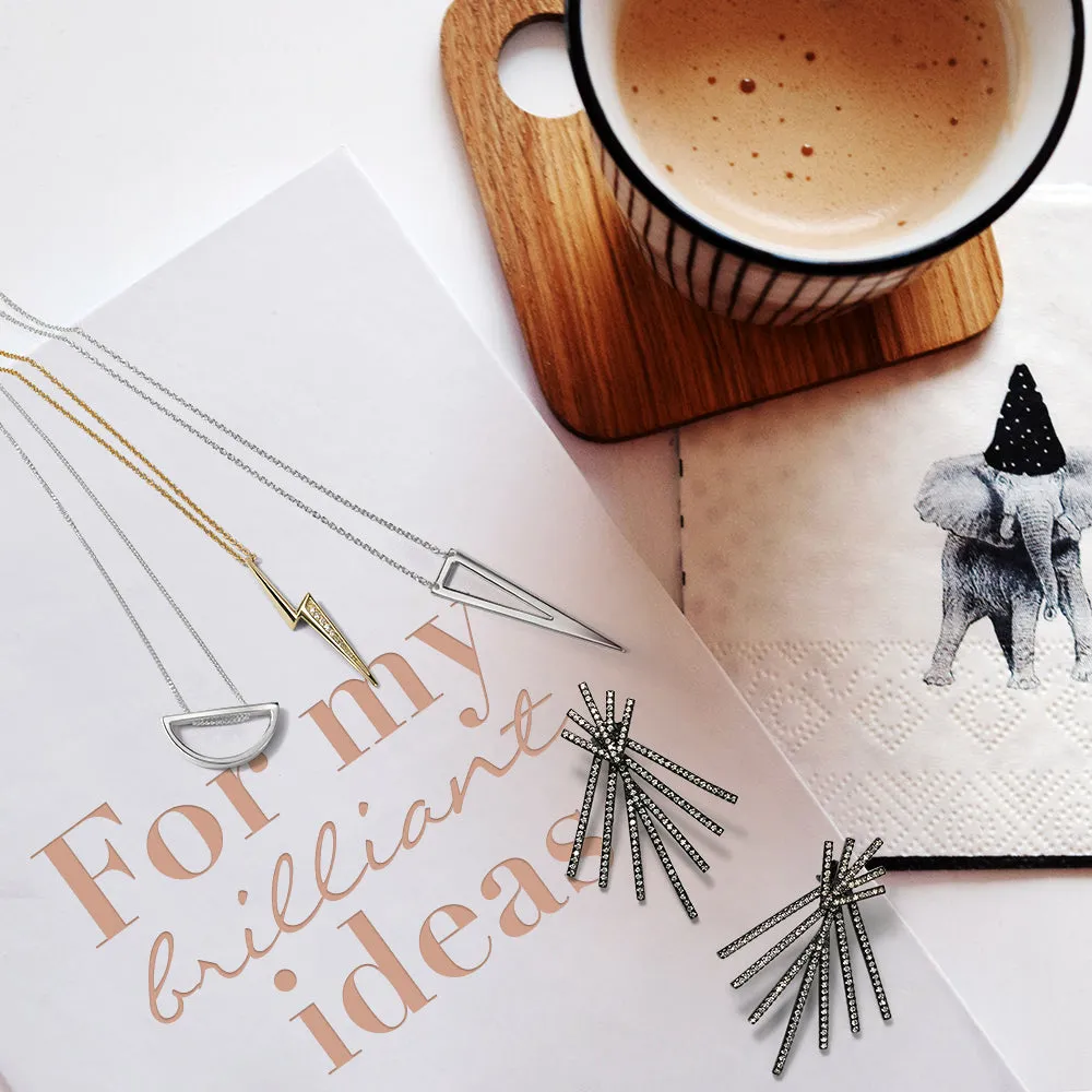 Minimalist Triangle Geometric Pendant Necklace in Sterling Silver