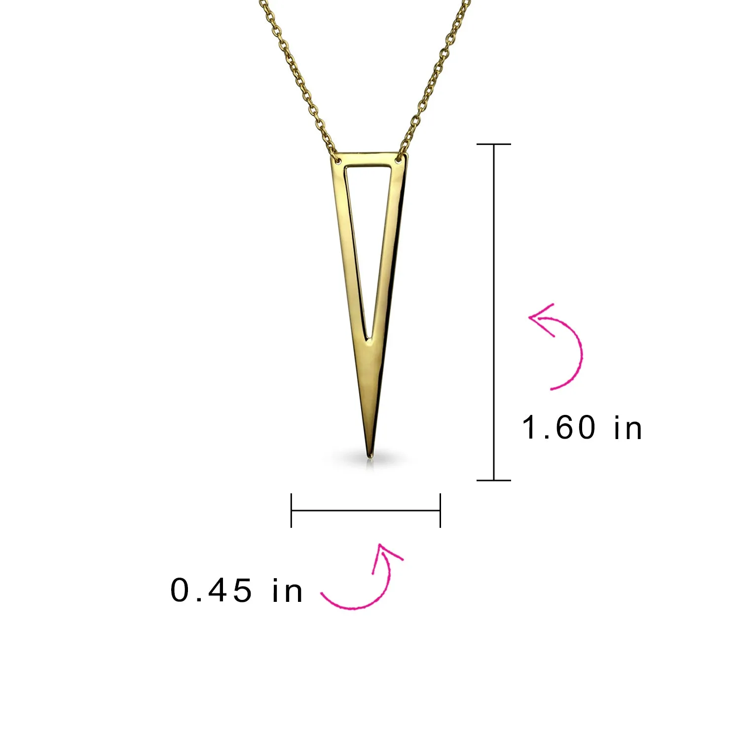 Minimalist Triangle Geometric Pendant Necklace in Sterling Silver