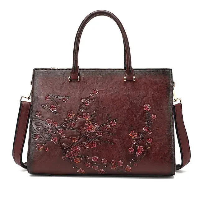 MOTAORA Vintage Embossed Leather Top-handle Bags