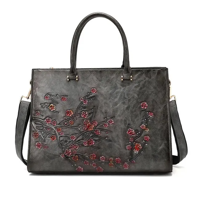 MOTAORA Vintage Embossed Leather Top-handle Bags