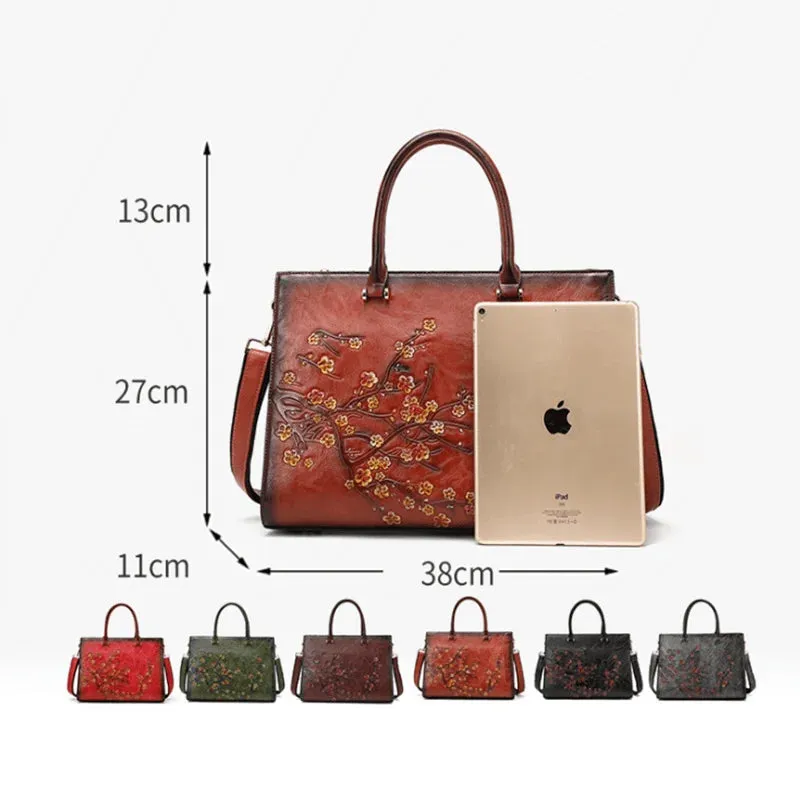 MOTAORA Vintage Embossed Leather Top-handle Bags