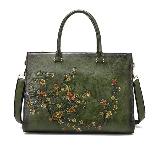 MOTAORA Vintage Embossed Leather Top-handle Bags