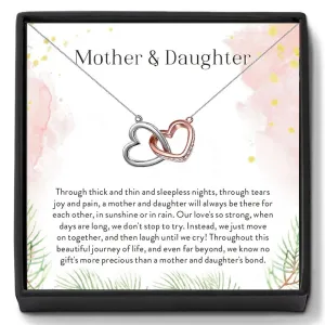 Mother Daughter Love Double Heart-shaped Connected Hollow Chain Necklace for Christmas GiftLight Luxury Female Clavicle Chain