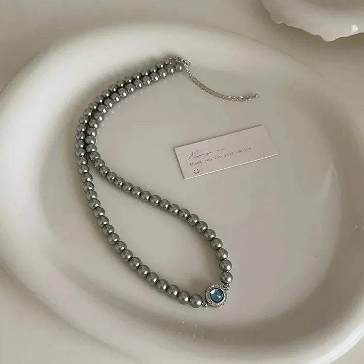 MQTIME -  Delicate Charm Imitated Pearl Necklace for Women Trendy Jewelry Chic Vintage Pendant Necklaces Classic Korean Fashion Jewellery