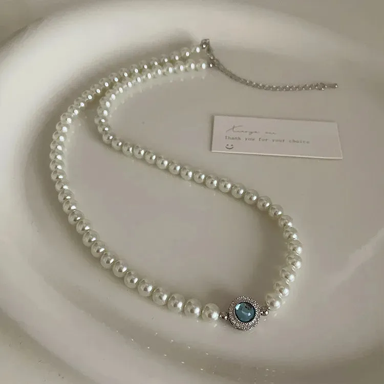 MQTIME -  Delicate Charm Imitated Pearl Necklace for Women Trendy Jewelry Chic Vintage Pendant Necklaces Classic Korean Fashion Jewellery