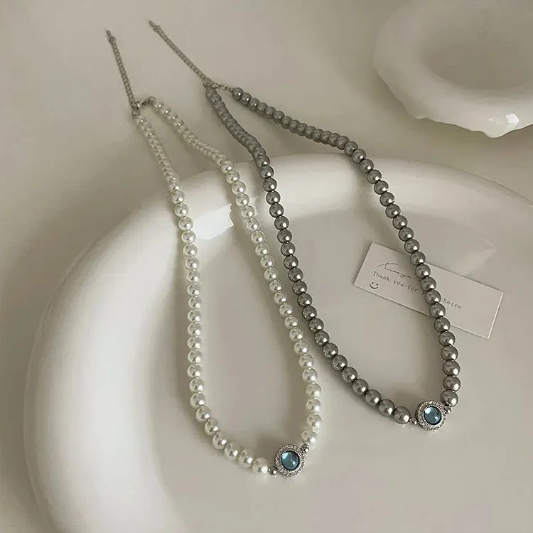 MQTIME -  Delicate Charm Imitated Pearl Necklace for Women Trendy Jewelry Chic Vintage Pendant Necklaces Classic Korean Fashion Jewellery