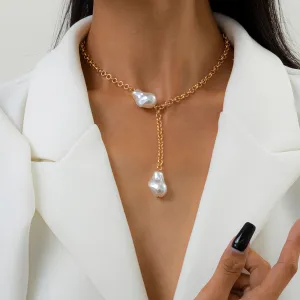 Natural Pearl Baroque Pendant Necklace Choker Women Jewelry