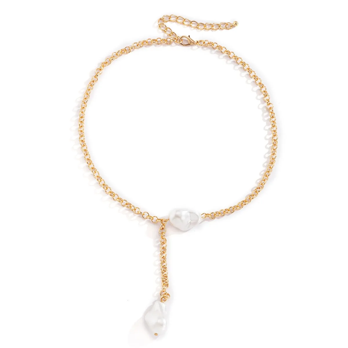Natural Pearl Baroque Pendant Necklace Choker Women Jewelry