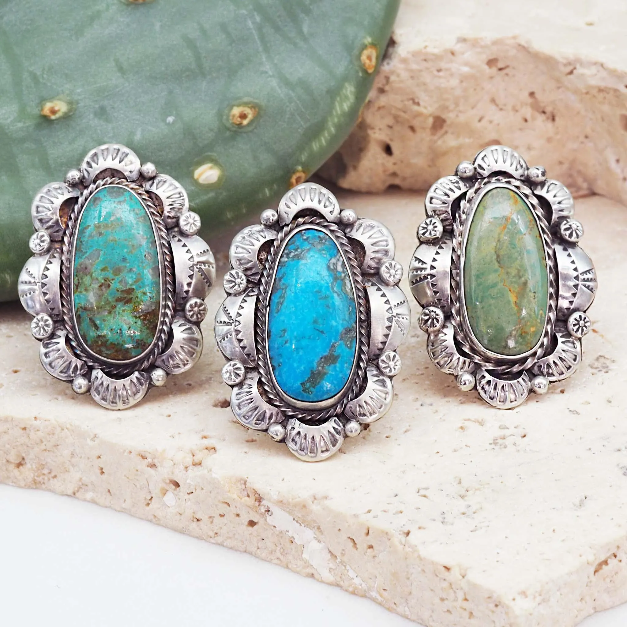 Navajo Turquoise Flower Ring